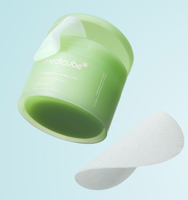 medicube Exosome Cica Calming Pad, beruhigende Toner-Pads mit Nano-Exosomen, 100 Stück, ideal für empfindliche Haut