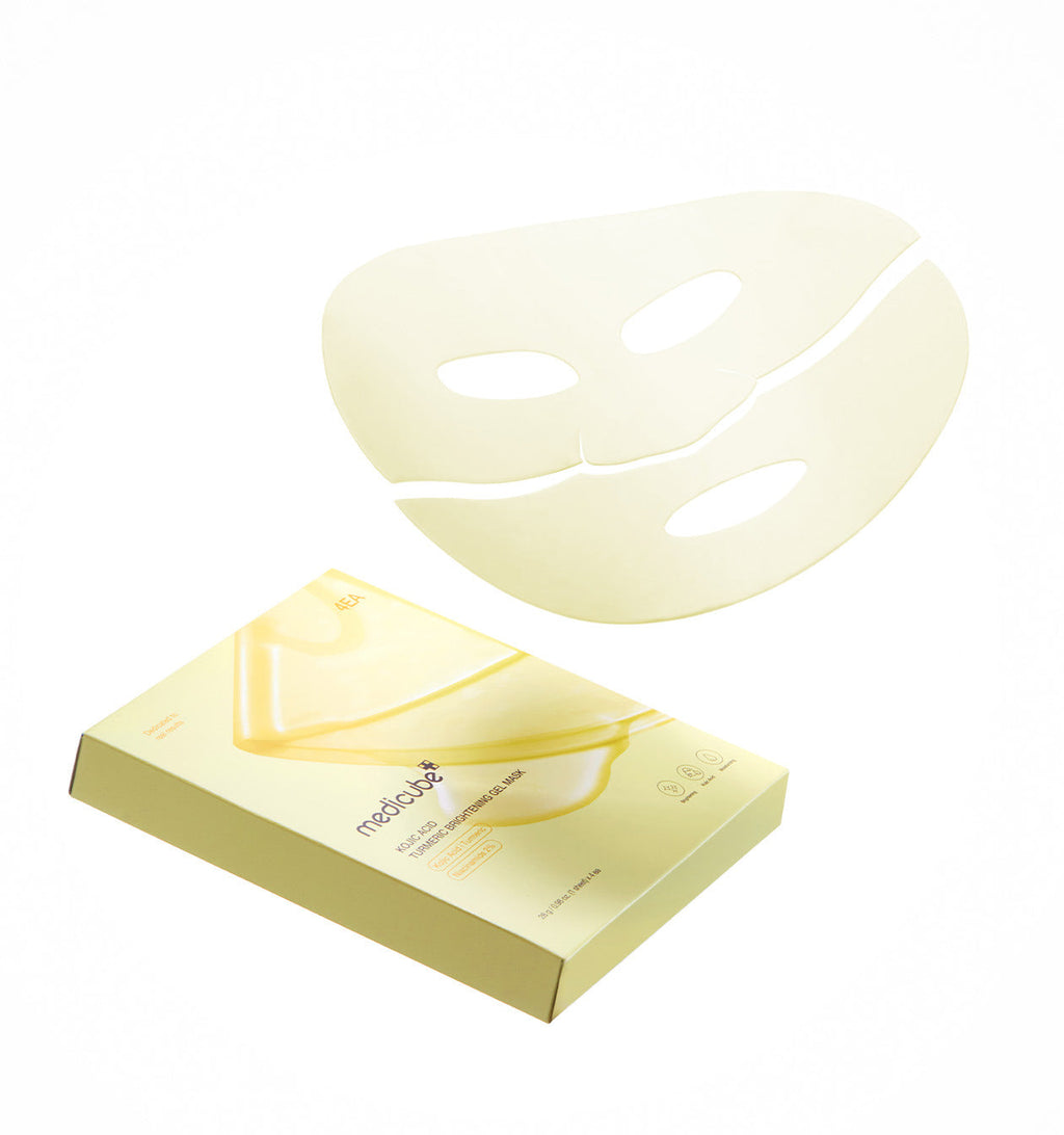 medicube Kojic Acid Turmeric Brightening Gelmaske, aufhellende Gesichtsmaske gegen dunkle Flecken, 28 g x 4 Stück