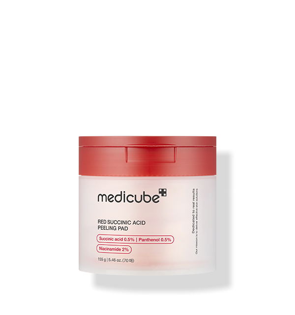 Medicube Red Succinic Acid Peeling Pad mit Salicylsäure, 70 Stück, für Akne-Bekämpfung und Hauterneuerung