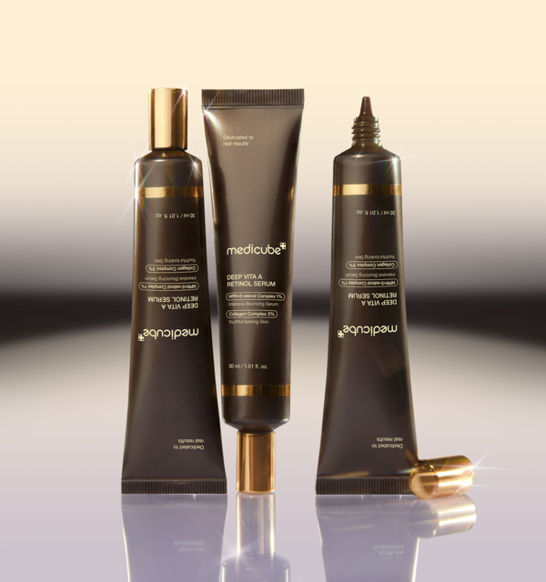 medicube Deep Vita A Retinol Serum in 30 ml Flasche, Anti-Aging Serum mit Kollagenförderung, zeigt die Produktverpackung
