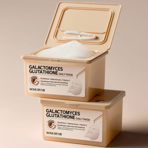 SOME BY MI Galactomyces Glutathione Daily Mask, 30 Stück, aufhellende Gesichts-Tuchmaske mit Galactomyces und Glutathion