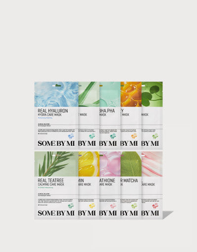 SOME BY MI Real Mask Tuchmaske mit echten Inhaltsstoffen, 10 Varianten, 20 g pro Stück, für gepflegte Haut