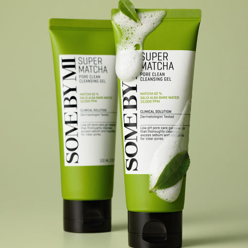 SOME BY MI Super Matcha Pore Clean Cleansing Gel in 100 ml, porenreinigendes Gel mit Matcha-Wasser, für klare Haut.