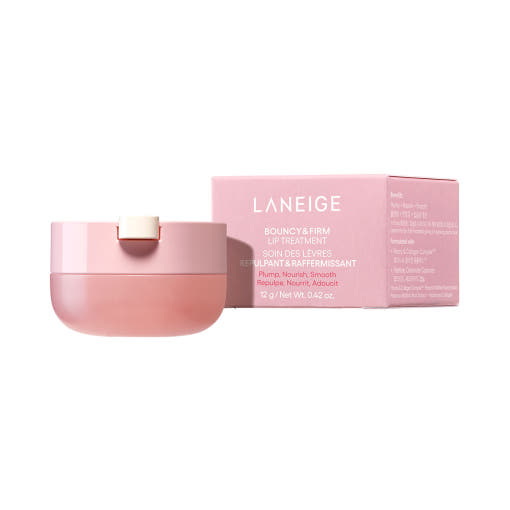 LANEIGE Lip Bouncy & Firm Treatment Lippenbalsam, 12 g, mit voluminisierenden und straffenden Eigenschaften, in Dose sichtbar.