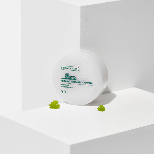 VT Cica No Sebum Mild Puder 5g, feines, hautberuhigendes Puder mit Cica für empfindliche Haut, trocknet überschüssigen Talg.