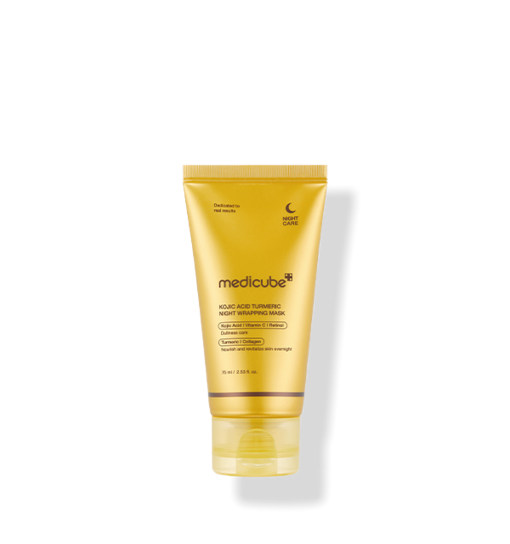 medicube Kojic Acid Turmeric Nachtmaske in einer blauen Packung, aufhellende Anti-Falten-Maske, 75 ml