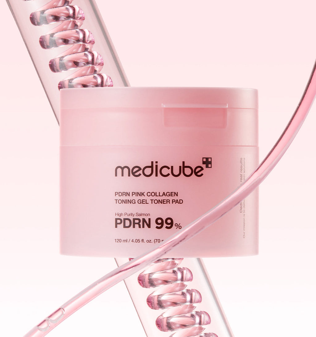 medicube PDRN Pink Collagen Gel Toner Pad, aufhellende Toner-Pads, 70 Stück, feuchtigkeitsspendend und hautaufhellend