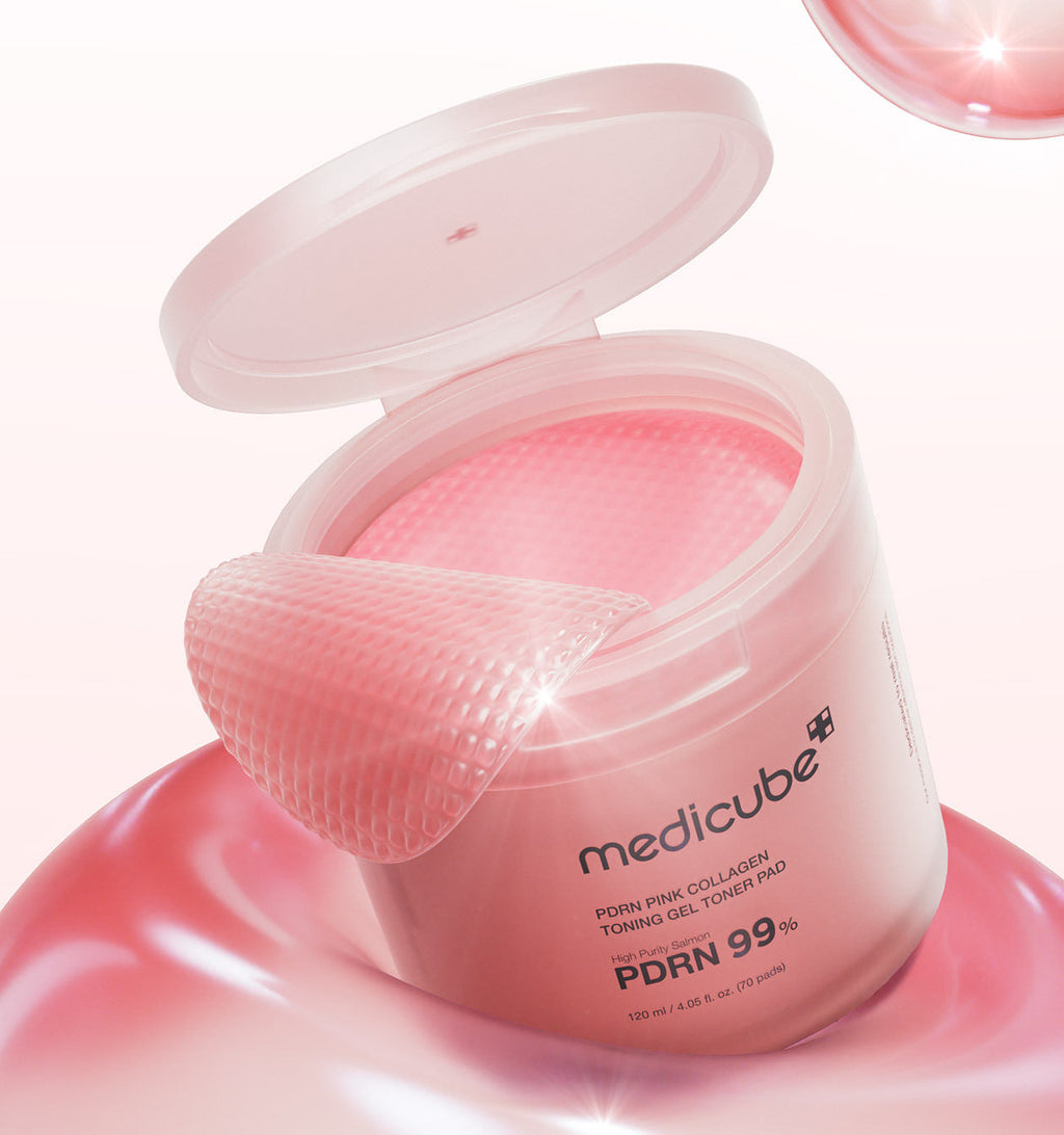medicube PDRN Pink Collagen Gel Toner Pad, aufhellende Toner-Pads, 70 Stück, feuchtigkeitsspendend und revitalisierend