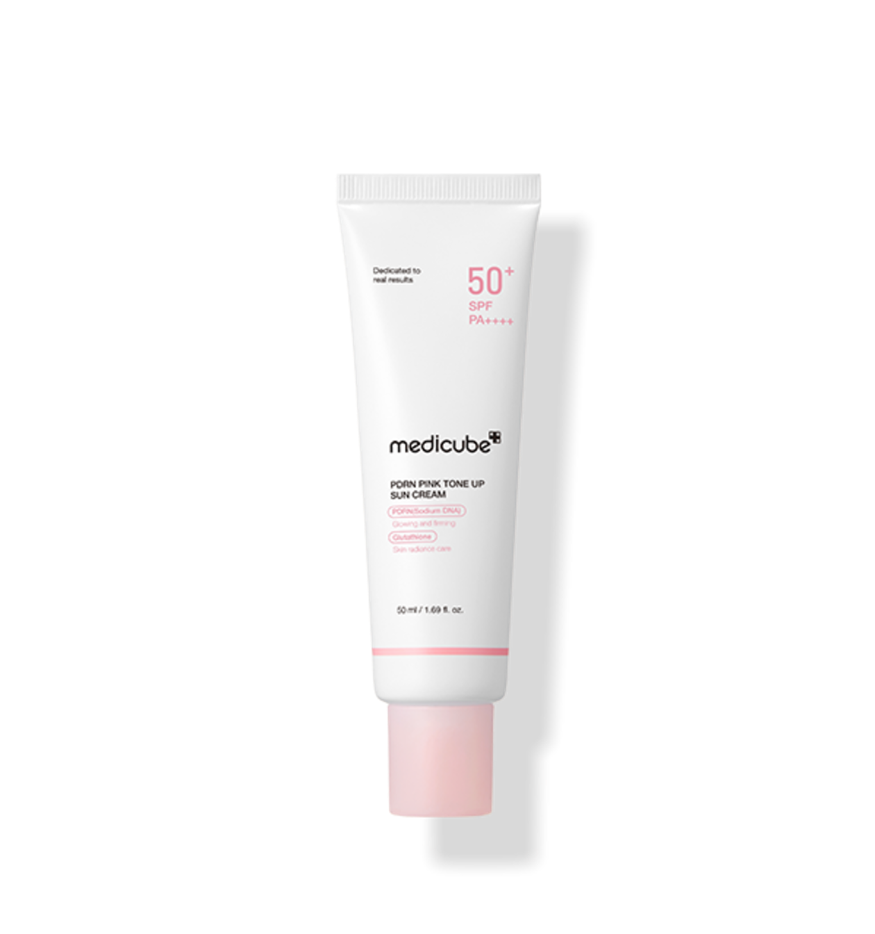 Medicube PDRN Pink Tone Up Sonnencreme mit SPF50+ in 50 ml, aufhellende Sonnenschutzcreme mit PDRN für zarte Haut