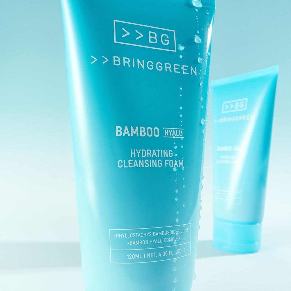 BRINGGREEN Bamboo Hyalu Feuchtigkeits-Reinigungsschaum, pH-balanciert, 120 ml, für intensive Feuchtigkeitsversorgung und sanfte Reinigung