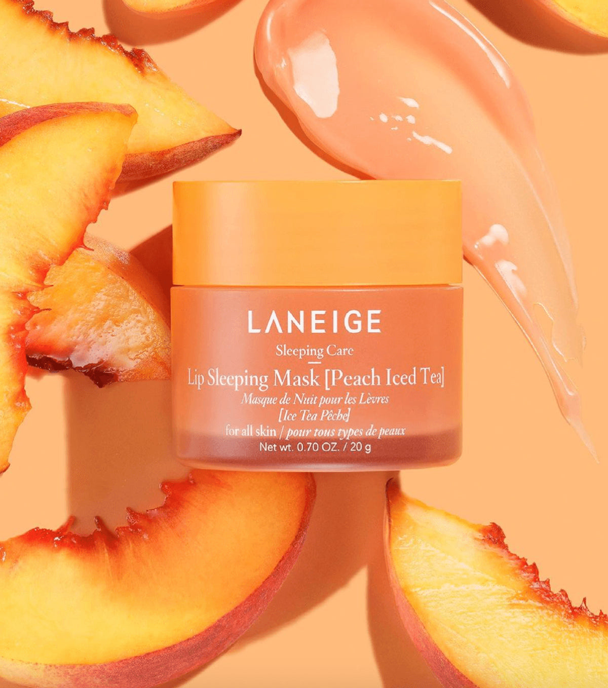 LANEIGE Lip Sleeping Mask EX in Peach Iced Tea, intensive Lippenpflege-Nachtmaske, 20 ml, pflegt und hydratisiert die Lippen.