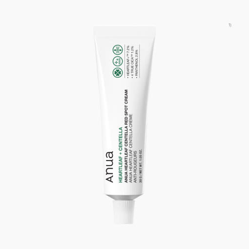 Anua Heartleaf Centella Rötung- und Spot-Creme in 30 g, beruhigende Creme gegen Rötungen und Hautreizungen, auf einem weißen Hintergrund