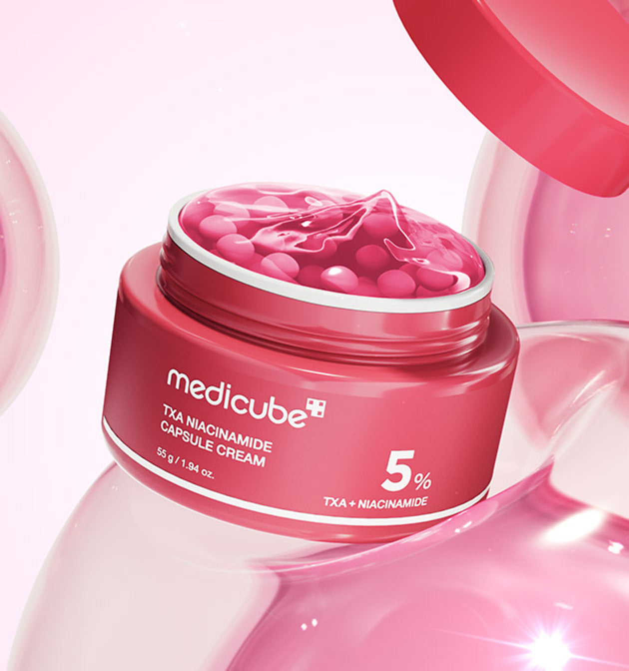 medicube TXA Niacinamide Kapsel-Creme mit Tranexamsäure und Glutathion, aufhellende Gesichtspflege, 55 g