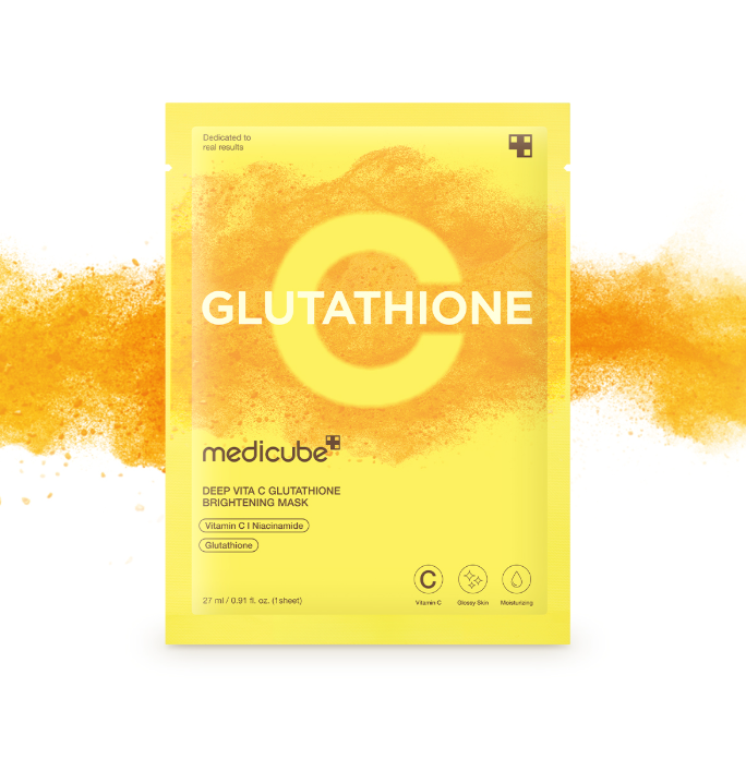 medicube Deep Vita C Glutathione aufhellende Gesichtsmaske, Vitamin C Gelmaske, 5 Stück, 27 g pro Packung