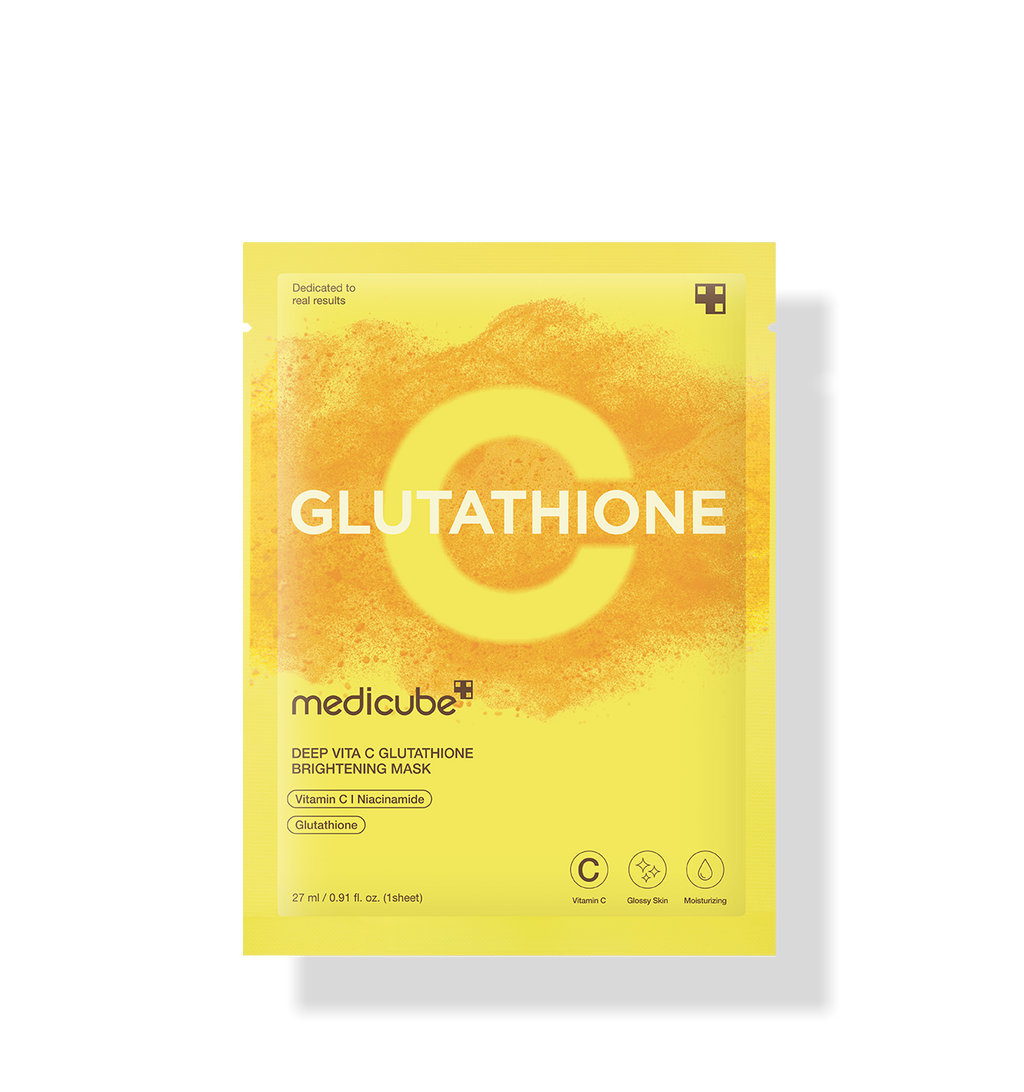 medicube Deep Vita C Glutathione aufhellende Gesichtsmaske, Vitamin C Gelmaske, 5 Stück, 27 g pro Packung