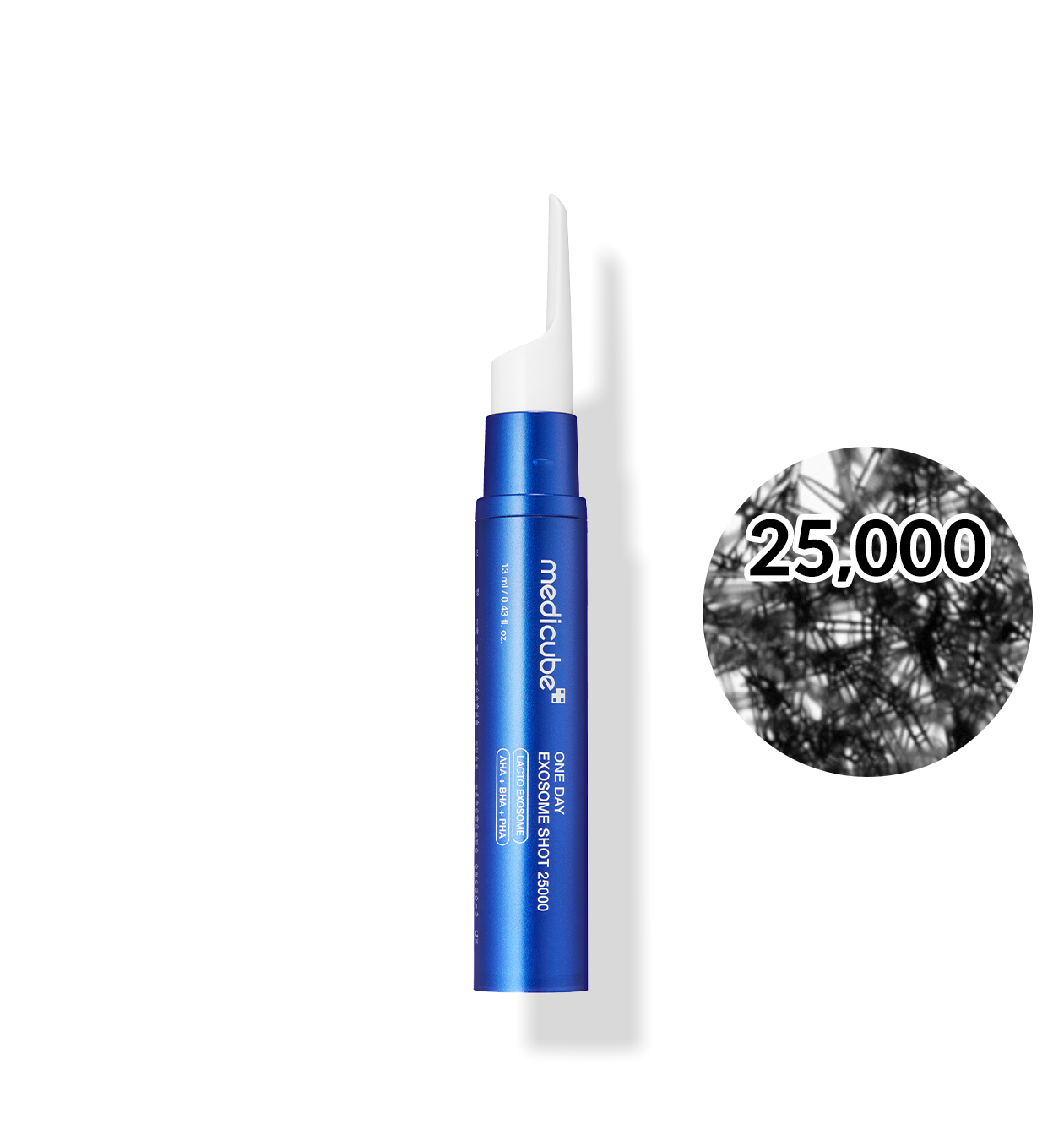medicube One Day Exosome Shot 25000 Ampulle, 13 ml, hochwertige Exosom-Ampoule zur Hautpflege, klare Flasche mit Pipette