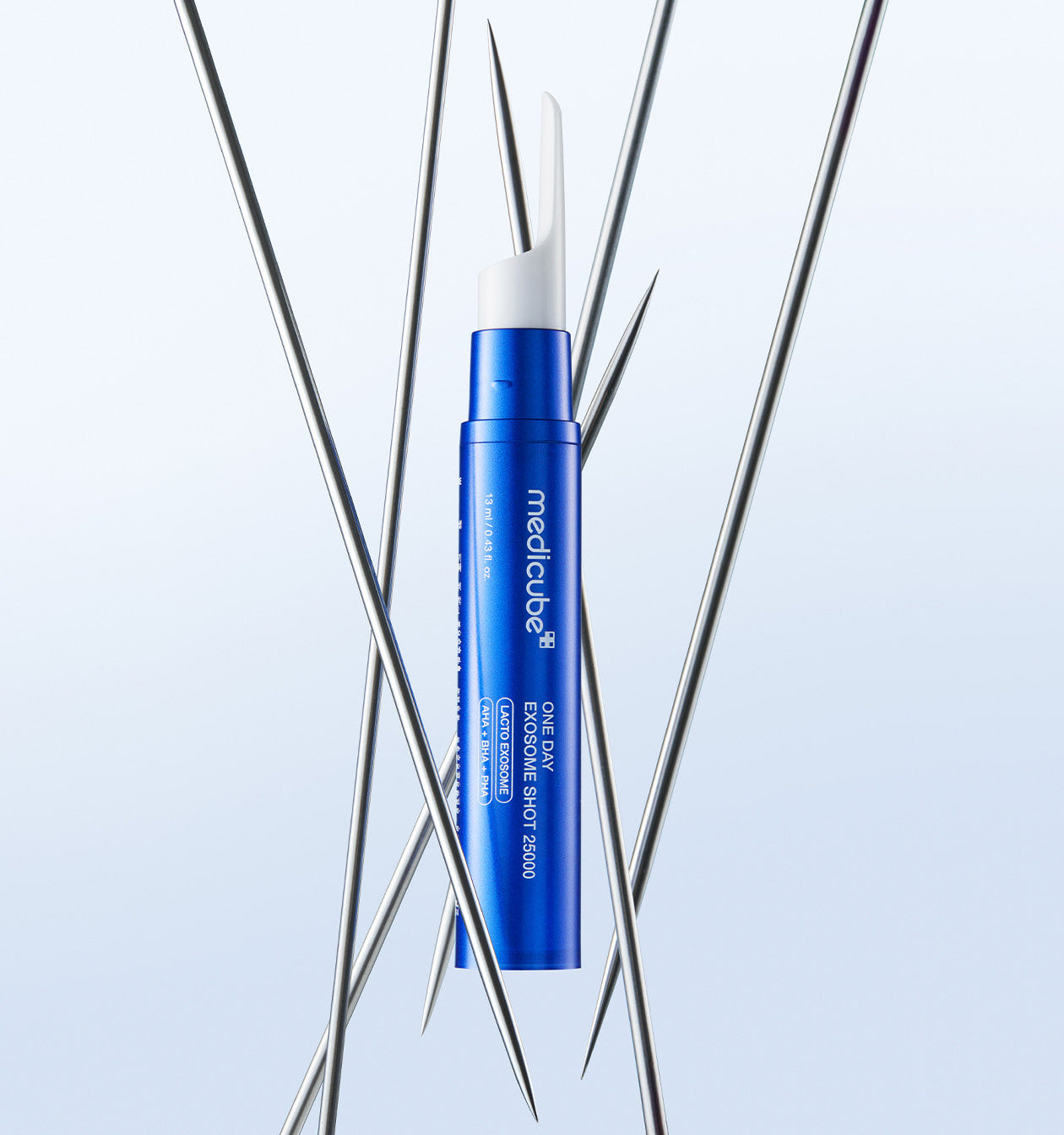 medicube One Day Exosome Shot 25000 Ampulle, 13 ml, für intensive Hautpflege, klare Flasche mit Ampullen-Inhalt