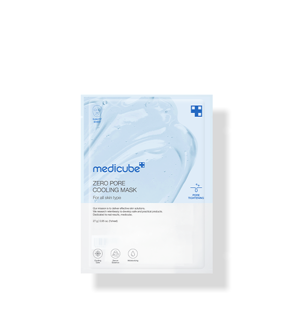 medicube Zero Pore Cooling Mask, kühlende Gesichtsmasken mit Niacinamid und Adenosin, 5 Stück, 27 g pro Packung