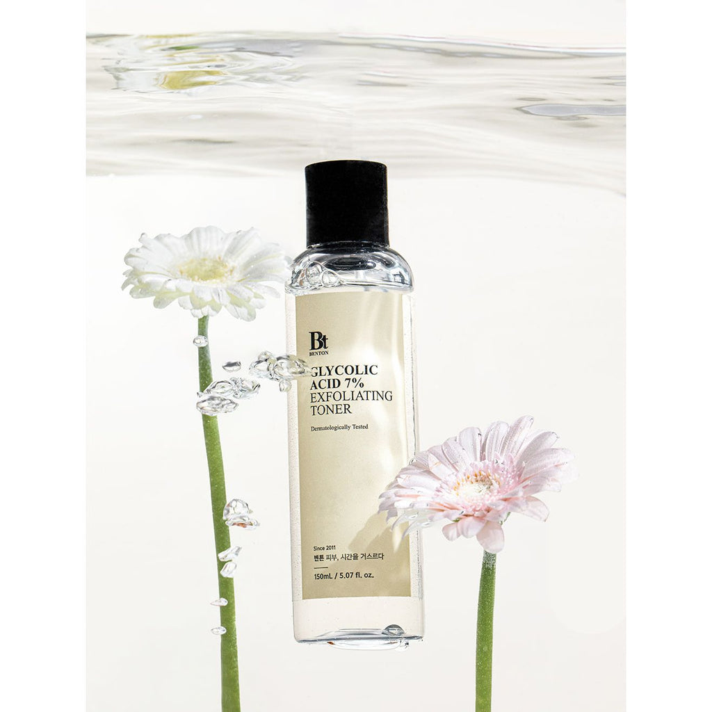 Benton Glycolic Acid 7% Exfoliating Toner in 150ml Flasche, Reinigungstoner mit glycolischer Säure zur Hautpflege