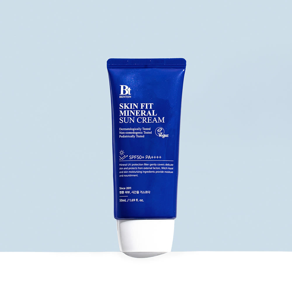 Benton Skin Fit Mineral Sonnencreme SPF50+ PA++++, 50 ml, für natürlichen Sonnenschutz mit mineralischen Inhaltsstoffen