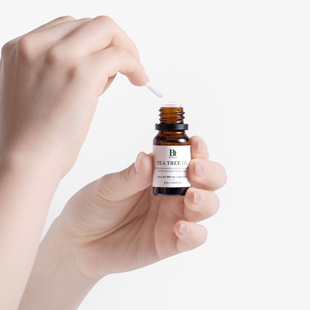 Benton Teebaumöl in 10ml Flasche, ätherisches Öl für Hautpflege und Reinigung, mit frischem Teebaumduft