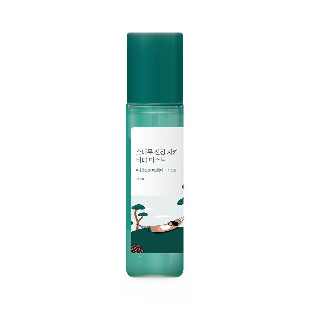 Round Lab Pine Calming Cica Body Mist, beruhigendes Körperspray mit Kiefer und Cica, 150 ml, erfrischende Pflege für die Haut