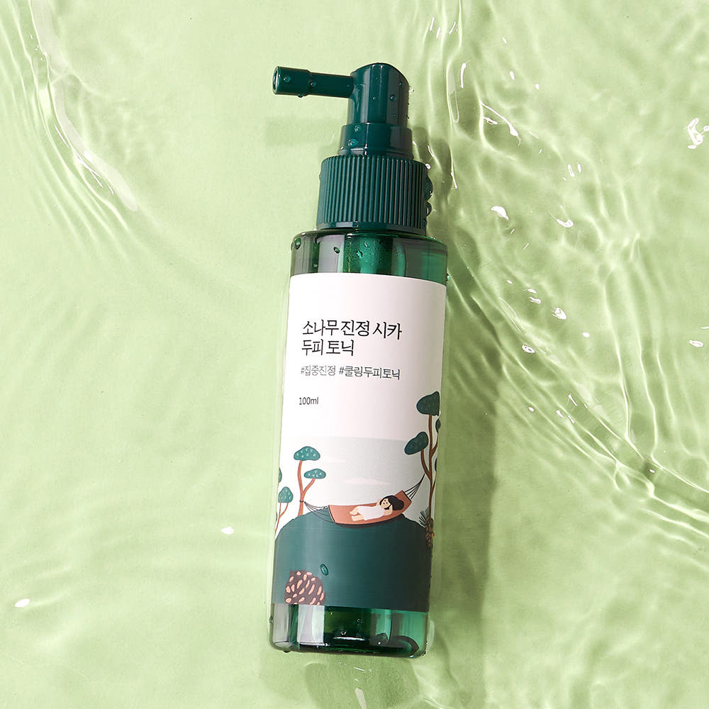 Round Lab Pine Calming Cica Kopfhaut-Tonic in 100 ml Flasche, gegen Haarausfall, beruhigend und stärkend für die Kopfhaut.
