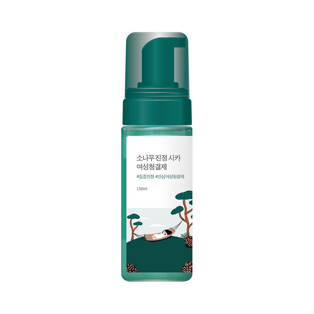 Runder Lab Pine Tree Soothing Cica feminine Wash, sanfter Intimreiniger mit Kiefer und Cica, 150 ml, für empfindliche Haut