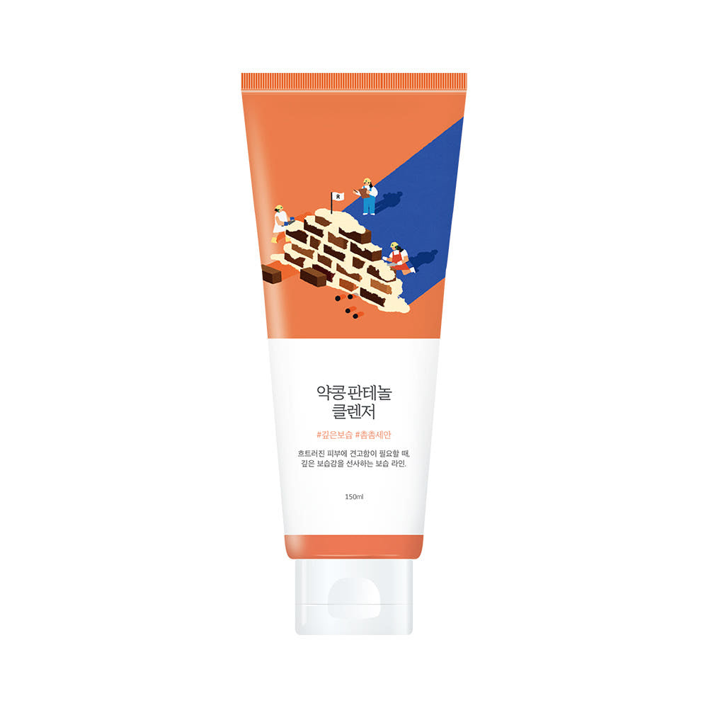 Runder Lab Sojabohne Panthenol Reiniger, sanfter Gesichtsreiniger in 150 ml Flasche, mit Sojabohne und Panthenol.