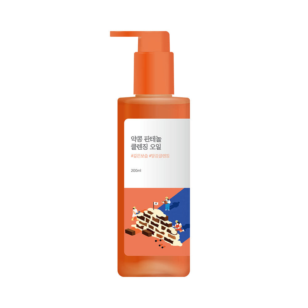 Round Lab Reinigungsöl mit Sojabohne und Panthenol, nährendes Reinigungsöl, 200 ml, für sanfte Hautpflege.