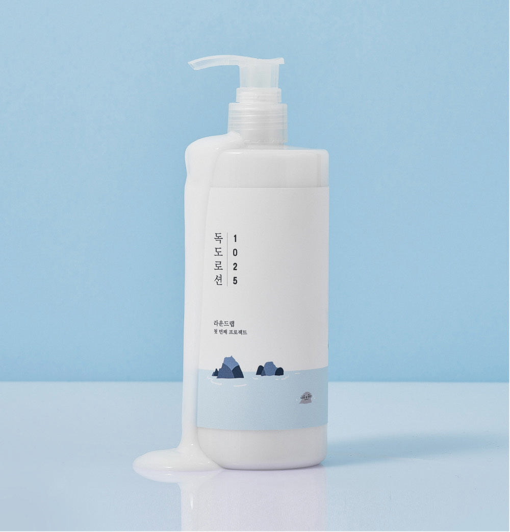Runde Lab 1025 Dokdo Lotion mit Tiefseewasser und Mineralien, Feuchtigkeitslotion in 400 ml Flasche, natürliche Hautpflege