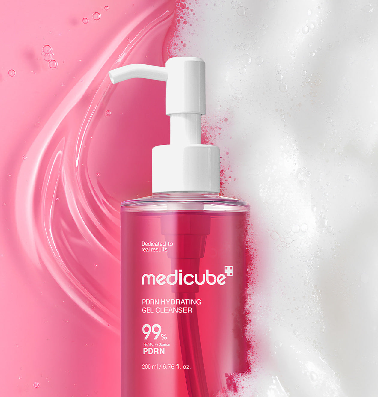 medicube PDRN Gel-to-Foam Reiniger, sanfter Gesichtsschaum mit LHA und Kollagen, 200 ml, für klare Haut