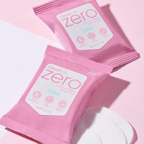 BANILA CO Clean It Zero sanfte Make-up Entferner Pads für Lippen und Augen, 30 Stück, entspannende Pflege, praktische Anwendung