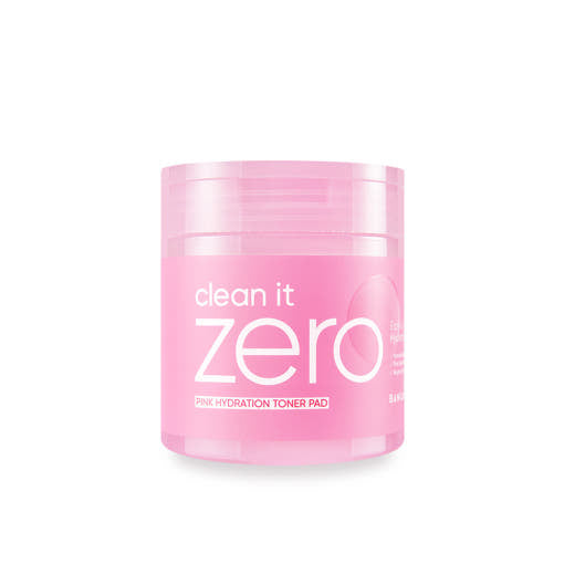 BANILA CO Clean It Zero Pink Hydration Toner Pad, 235ml, mit feuchtigkeitsspendender Formel, auf einem weißen Hintergrund.