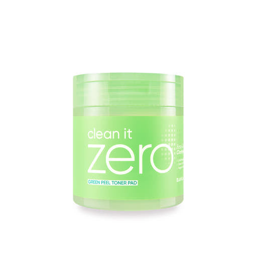 BANILA CO Clean It Zero Green Peel Toner Pad, 230ml, auf einem weißen Hintergrund mit mehreren Pads sichtbar