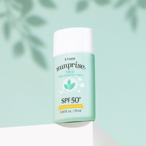 ETUDE Sunprise Mild Airy Finish Sonnenschutzcreme SPF50+ PA++++ in 55ml, leichte Textur, für natürlichen Sonnenschutz.