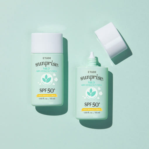 ETUDE Sunprise Sun Milk SPF50+ PA++++, leichte Sonnencreme in 55ml Flasche, für natürlichen Sonnenschutz und Hautpflege