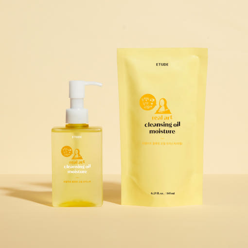 ETUDE Real Art Reinigungsöl mit Feuchtigkeit, 185ml, Flasche, für sanfte Hautreinigung