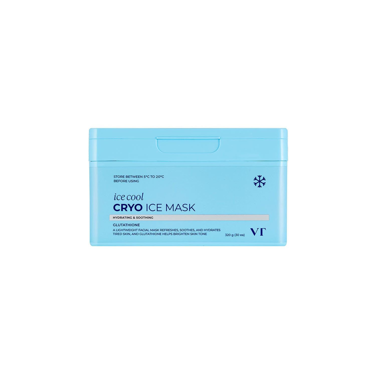 VT Cryo Ice Maske 320g, kühlende Gesichtsmasken, 30 Stück, entspannende Hautpflege für das Gesicht.