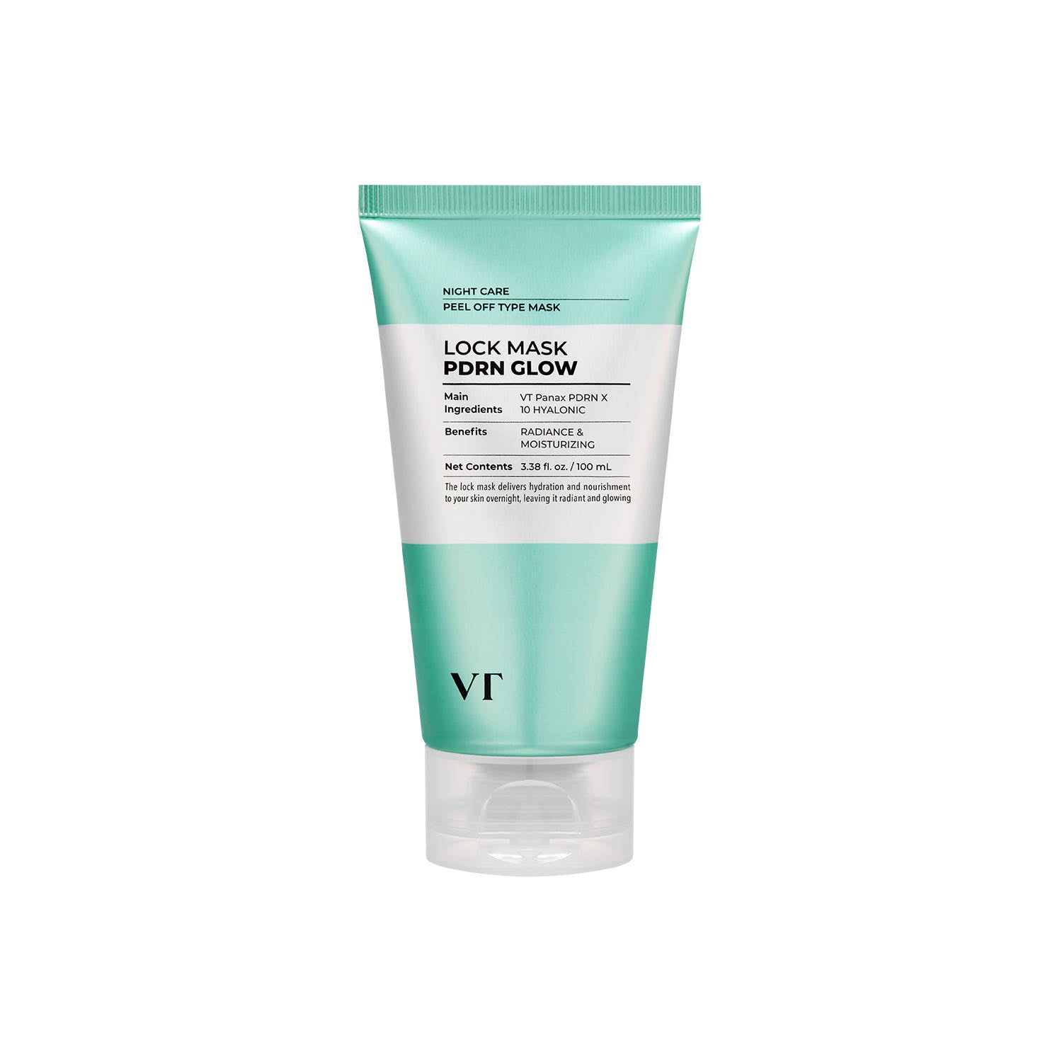 VT PDRN Glow Lock Mask Pack, 100ml, pflegeleichte Gesichtsmaske mit feuchtigkeitsspendender Wirkung, auf dem Produktbild sichtbar