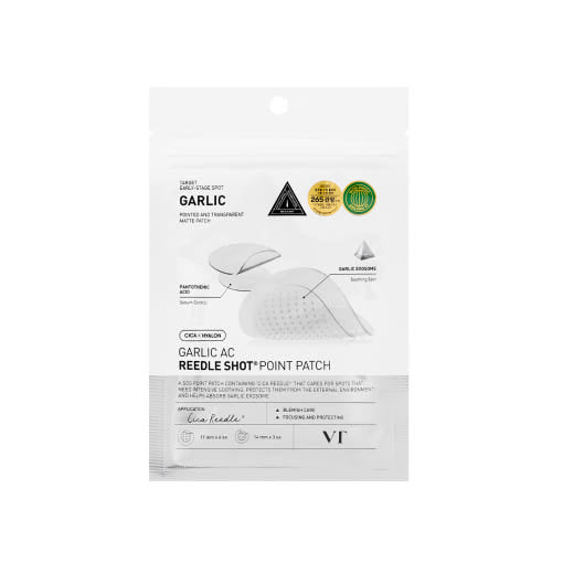 VT Garlic AC Reedle Shot Point Patch, Mikroneedle-Pickelpatch mit Knoblauch, 9 Stück, Hautpflege und Akne-Behandlung