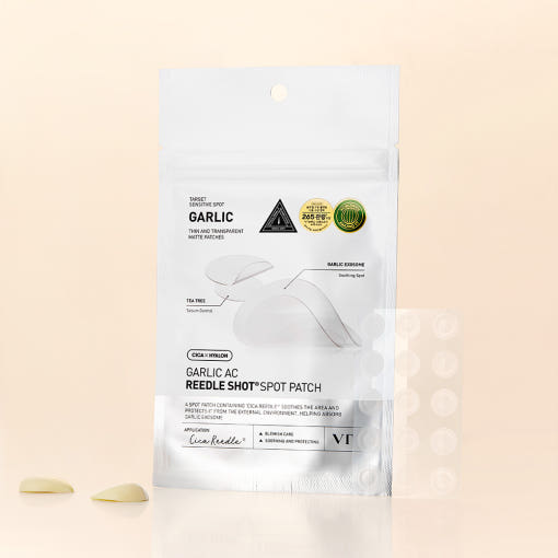 VT Garlic AC Reedle Shot Spot Patch, 48 Stück, hautnahe Pflaster zur Unterstützung der Durchblutung, auf der Haut sichtbar