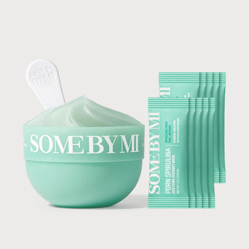 SOME BY MI PDRN Spirulina beruhigende Sherbet-Maske, 1g, Pack mit 10 Masken, Hautpflege für eine frische und gepflegte Haut
