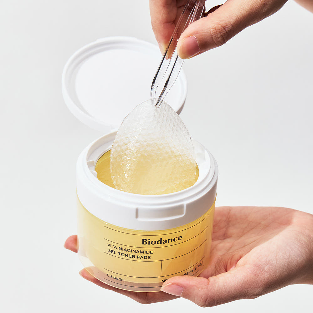 Biodance Vita Niacinamide Gel Toner Pads – 60 aufhellende Toner-Pads mit Niacinamid und Glutathion, für reine Haut.