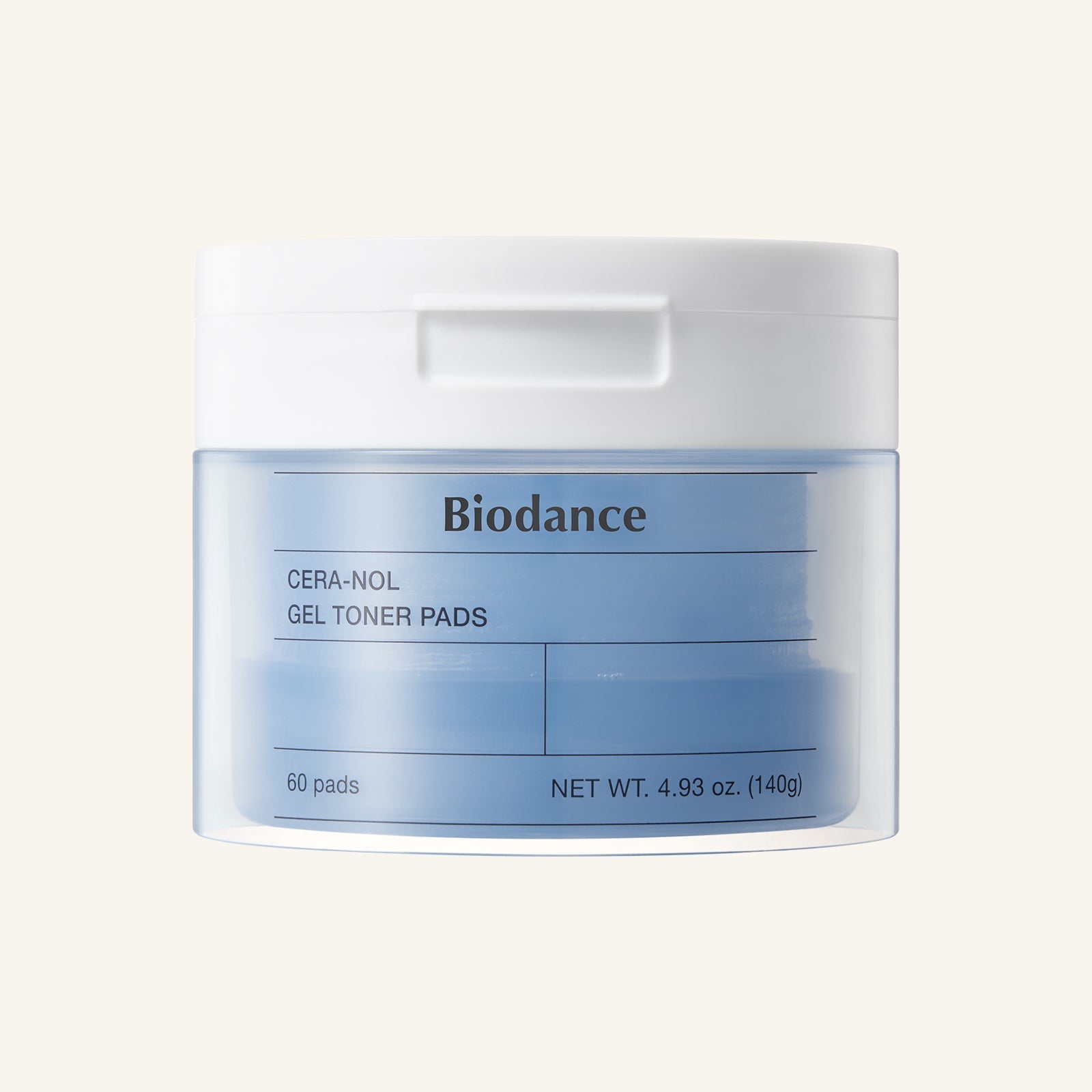 Biodance CERA-NOL Gel Toner Pads mit Hyaluron und Ceramiden, 60 Stück, beruhigende Pflege für die Haut.