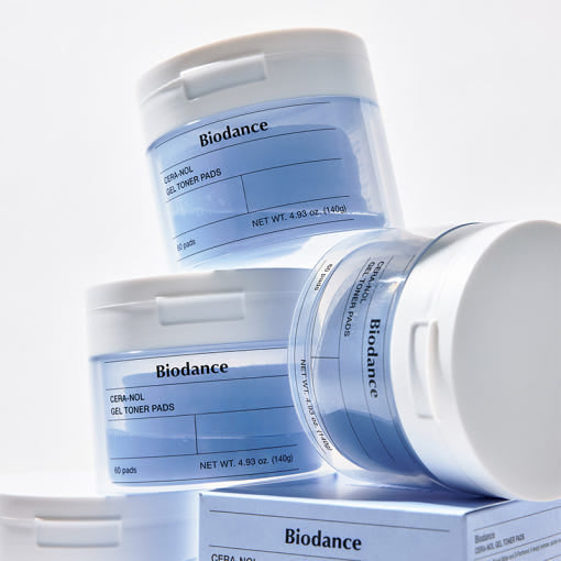 Biodance CERA-NOL Gel Toner Pads, beruhigende Pads mit Hyaluron und Ceramiden, 60 Stück, für gepflegte, ausgeglichene Haut.