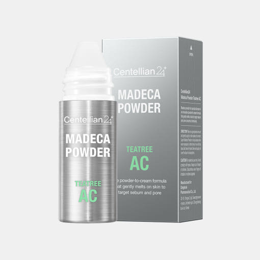 Centellian24 Madeca Puder mit Teebaumöl für Akne-Haut, beruhigendes Centella-Puder in 6 g, in Dose.