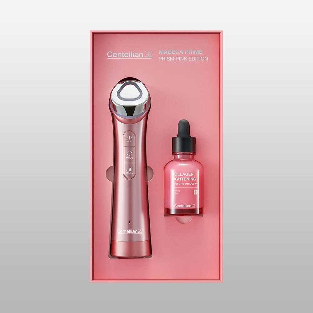 Centellian24 Madeca Prime Prism Pink Beauty-Gerät für strahlende Haut und Elastizität, Mikrostrom-Technologie, sichtbares Gerät.