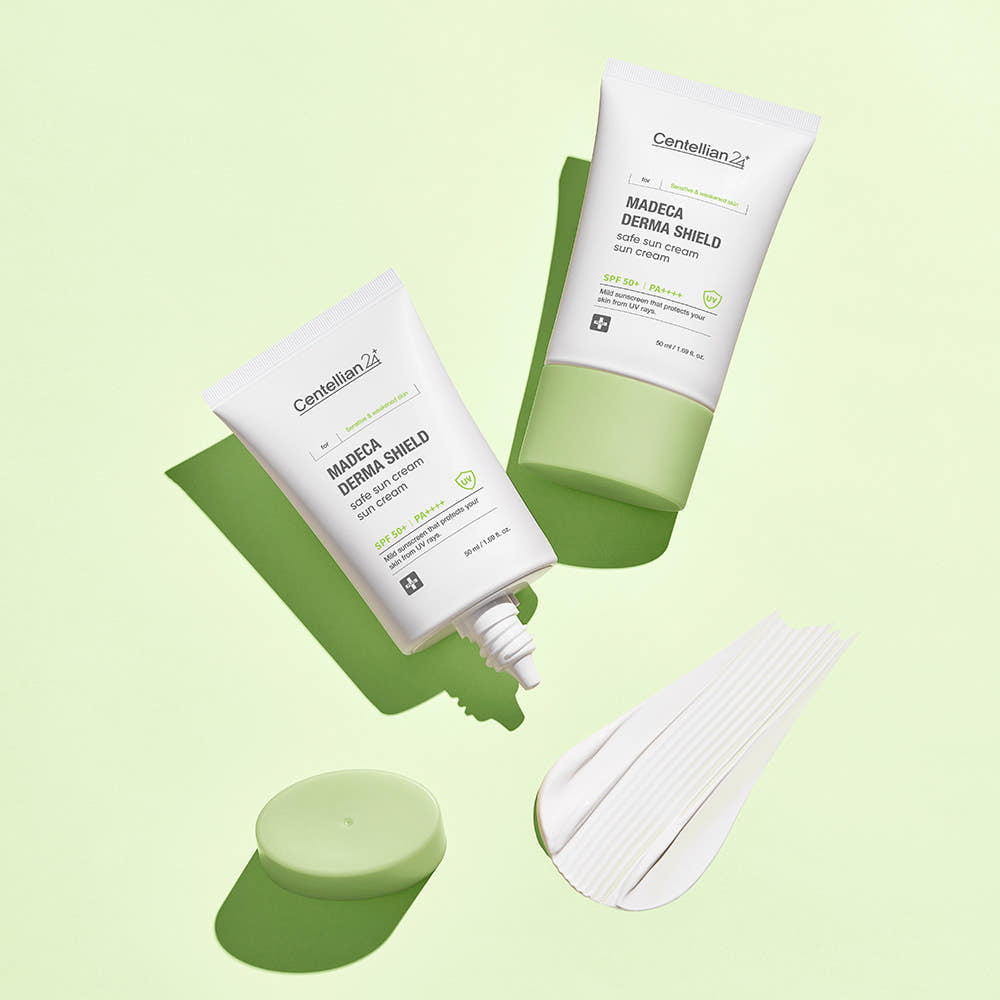Centellian24 Madeca Derma Shield Safe Sun Cream, Sonnencreme mit SPF50+ für empfindliche Haut, 50 ml, feine Textur