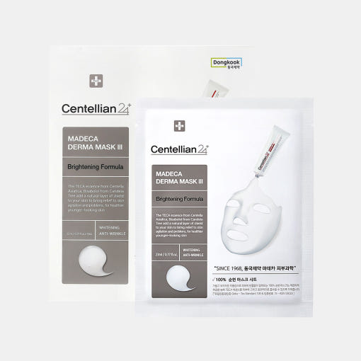 Centellian24 Madeca Derma Mask³ aufhellende Tuchmaske mit Centella, 10 Stück, für strahlende Haut, 23 ml pro Maske